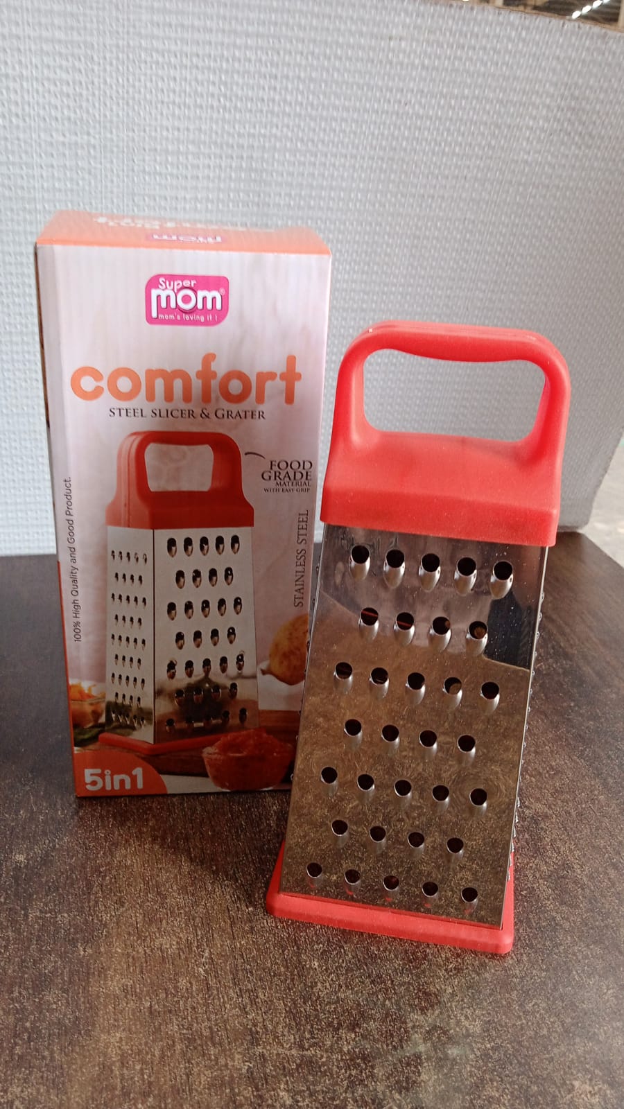 Supermom 5-in-1 Comfort Stainless Steel Grater and Slicer