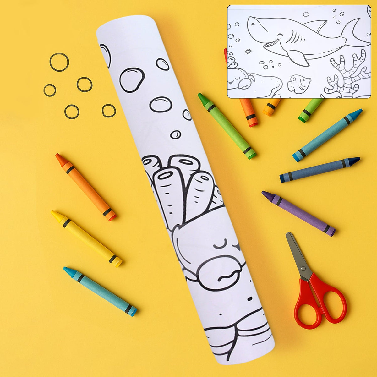 Fun and Educational Coloring Roll (1 Pc)