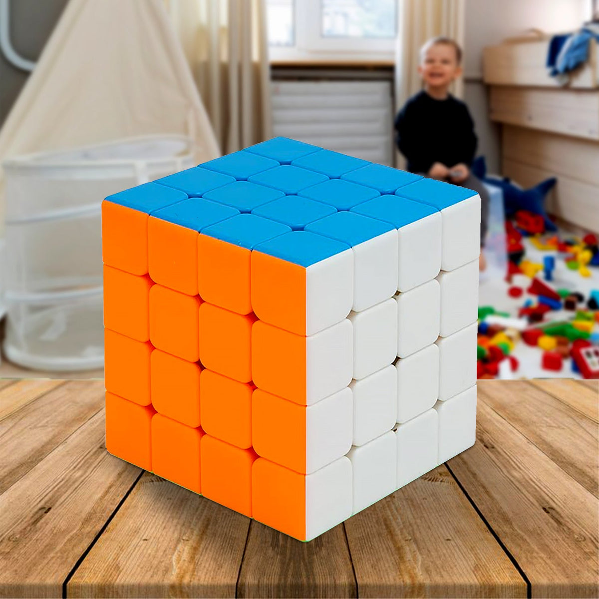 Small 4×4×4 High Speed Stickerless Magic Cube Puzzle Toy for Kids and Adults
