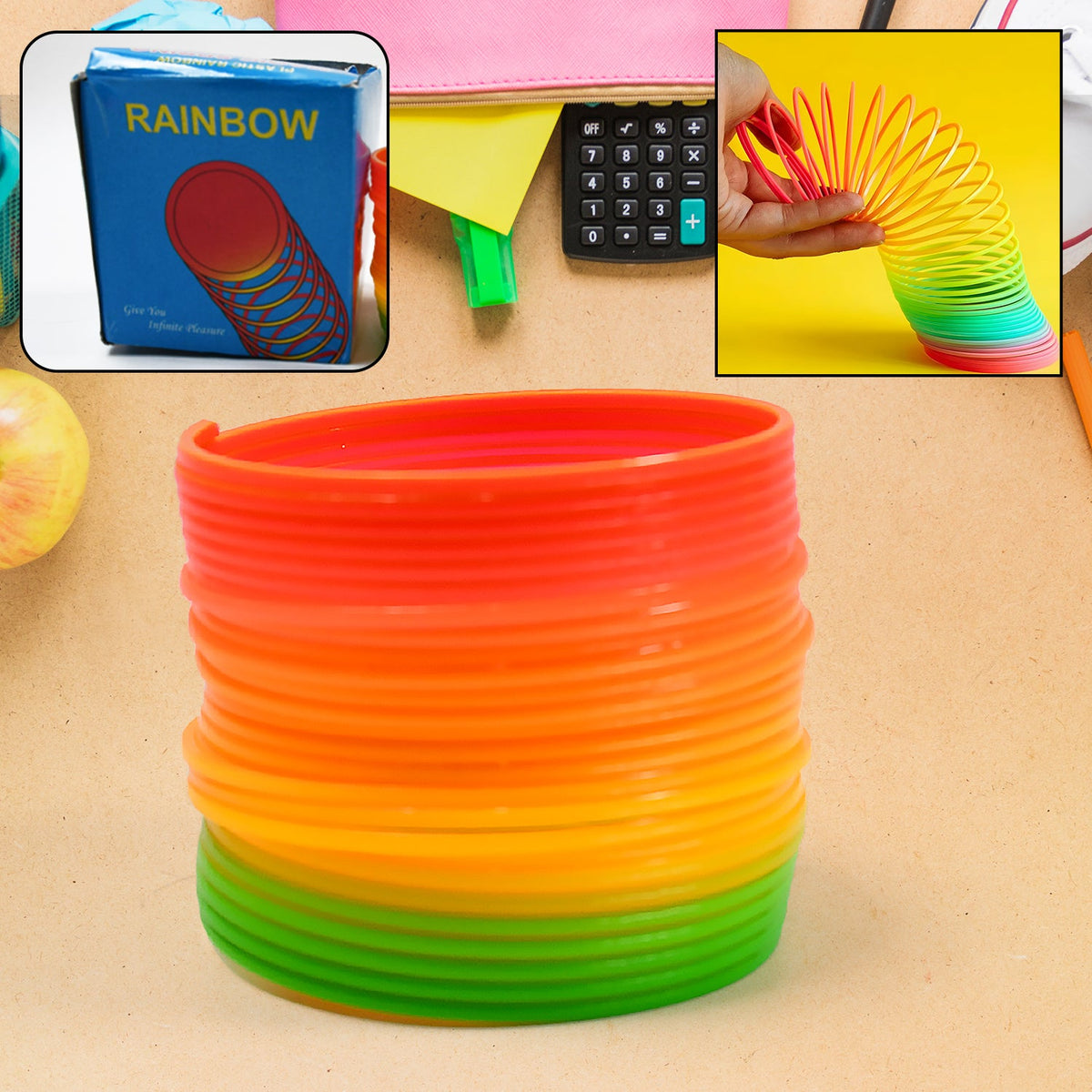 Rainbow Slinky Spring Toy – Compact Fun Toy for Kids & Adults, Gift-Friendly
