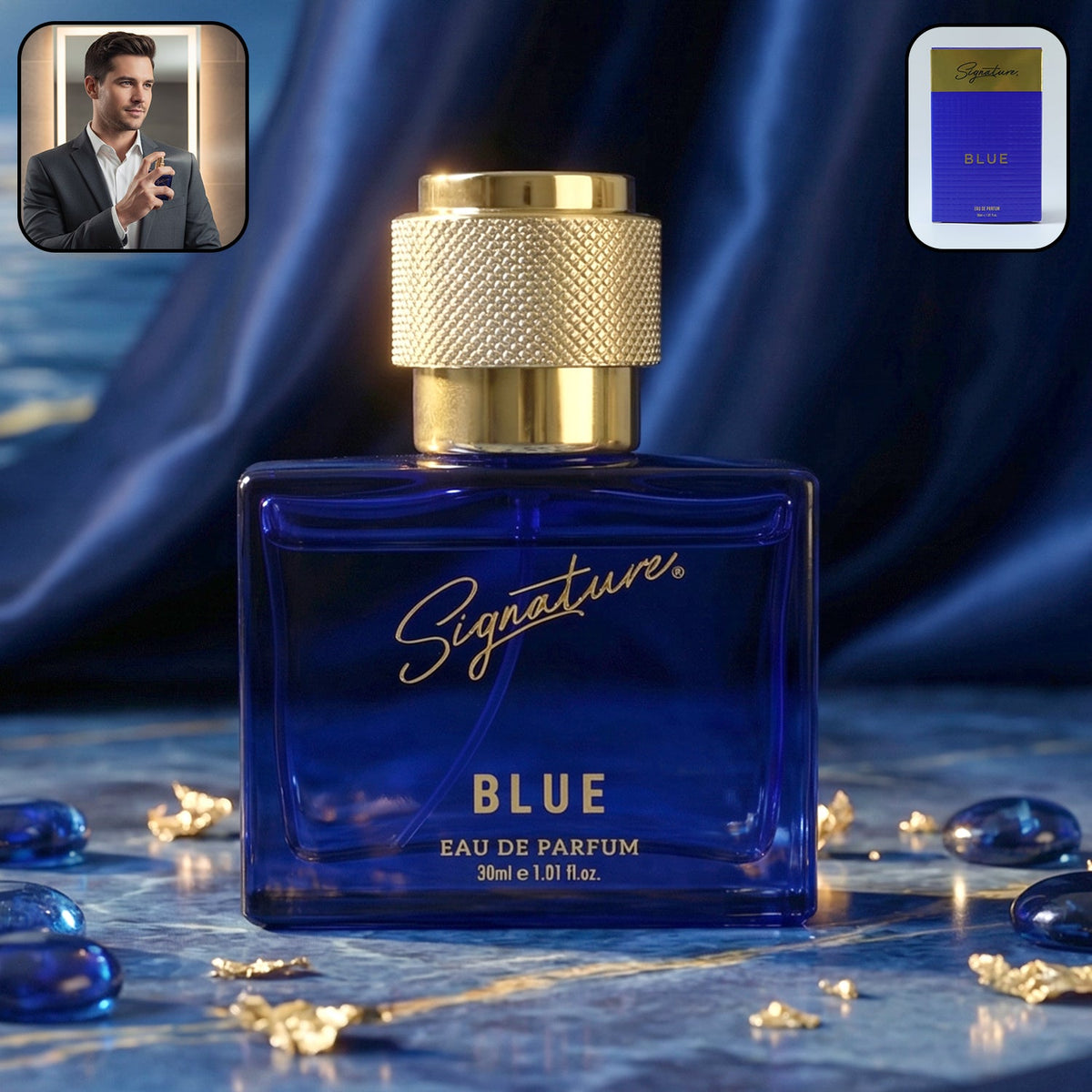Signature premium blue eau de perfume 30 ml bottle