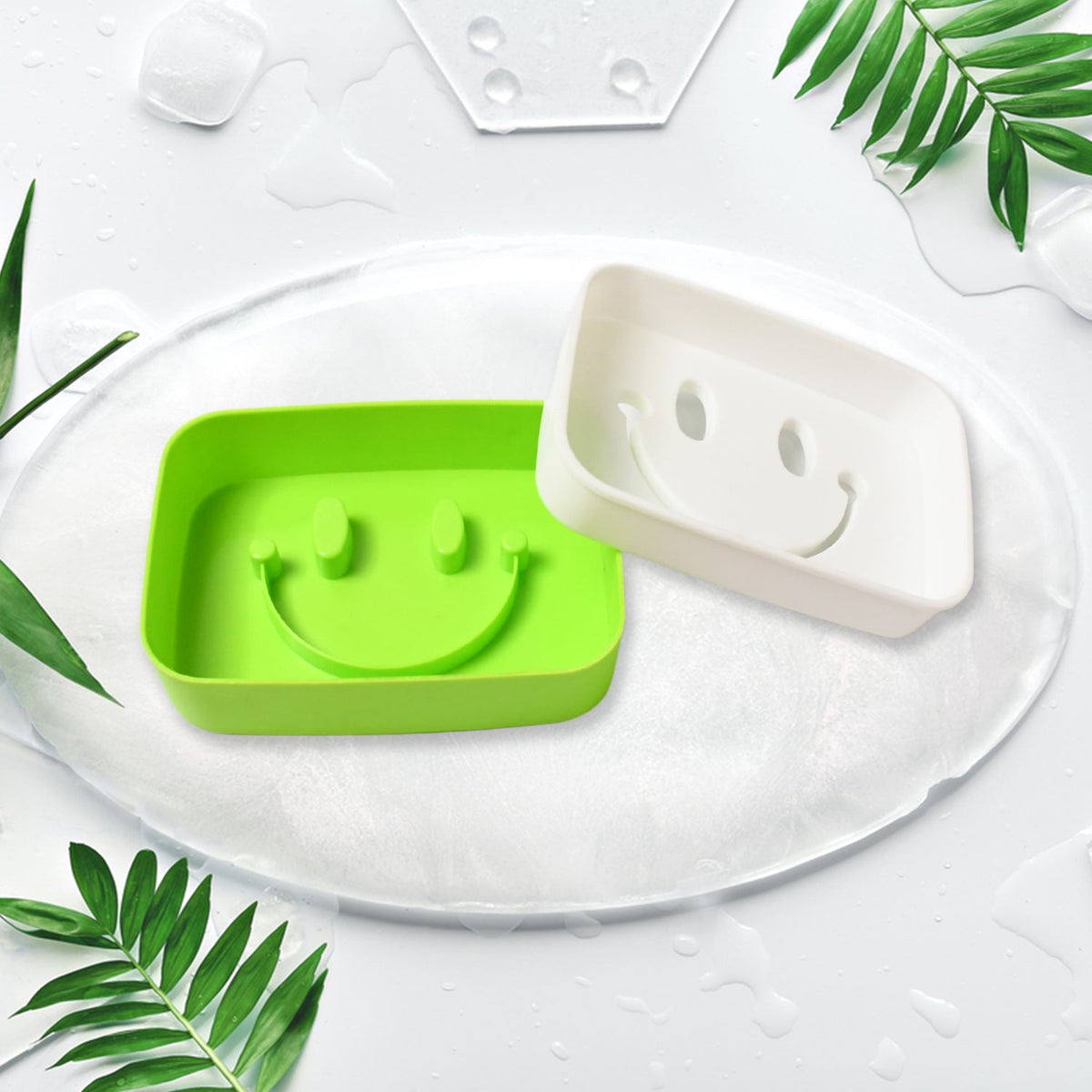 Portable Travel Soap Dish Box – Cute Cartoon Smile Face Draining Container