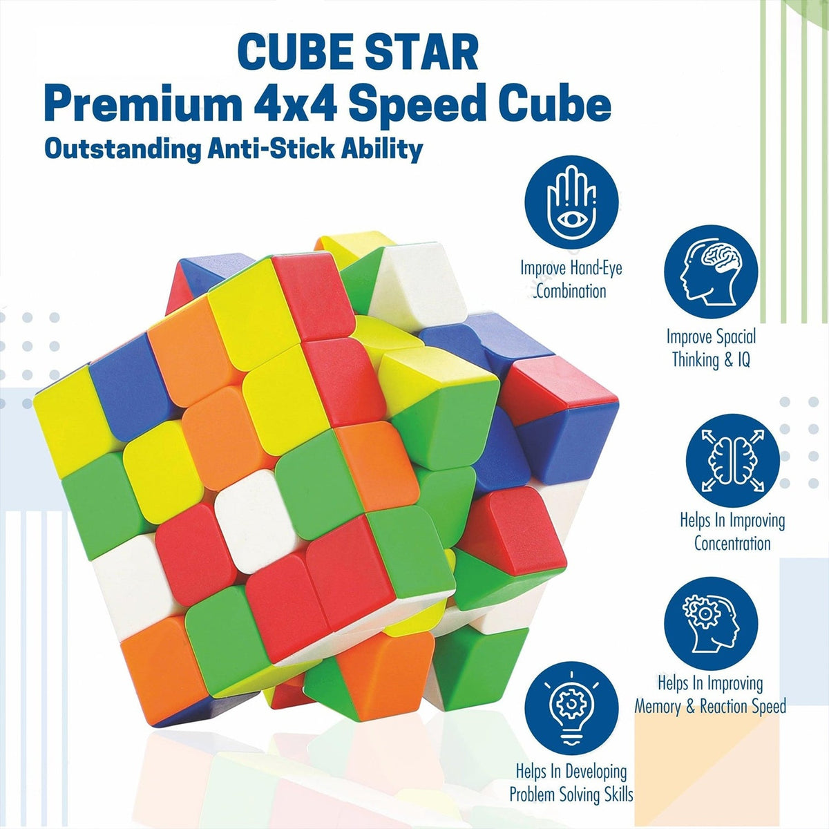 Small 4×4×4 High Speed Stickerless Magic Cube Puzzle Toy for Kids and Adults