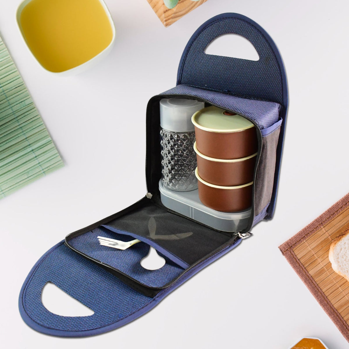 Steel Lunch Box Set (4 pcs, Black)