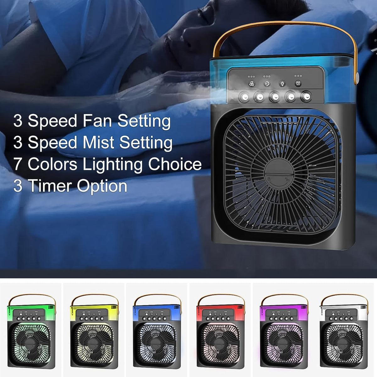 Portable Air Conditioner Fan - Personal Desk Cooling Fan (Battery Not Included)