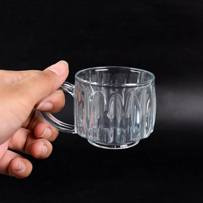 Unbreakable Transparent Plastic Tea Cups (Set of 6 Pc)
