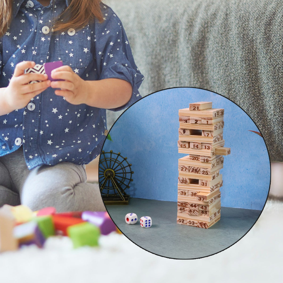 Wooden Tumbling Tower Game - (Set)