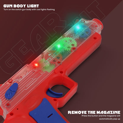 Plastic Gear Simulation Laser Toy Gun – 3D Lights, Music & Rotating (1 Pc, 3+ Years)