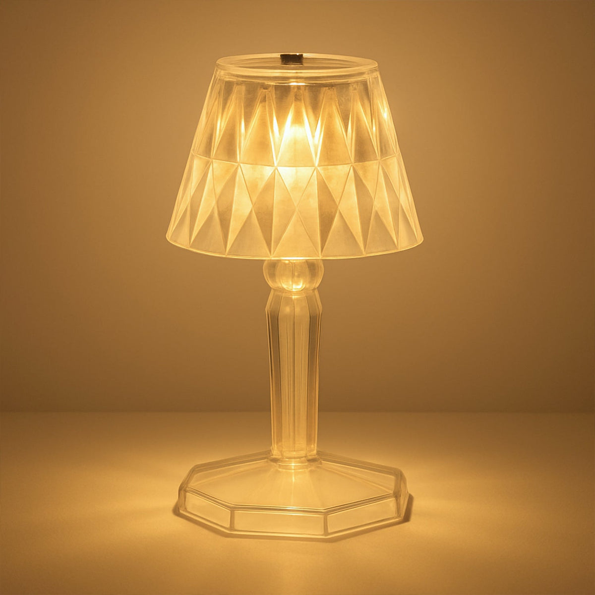 2in1 Transparent Mini Crystal Table Lamp with Reflection Light