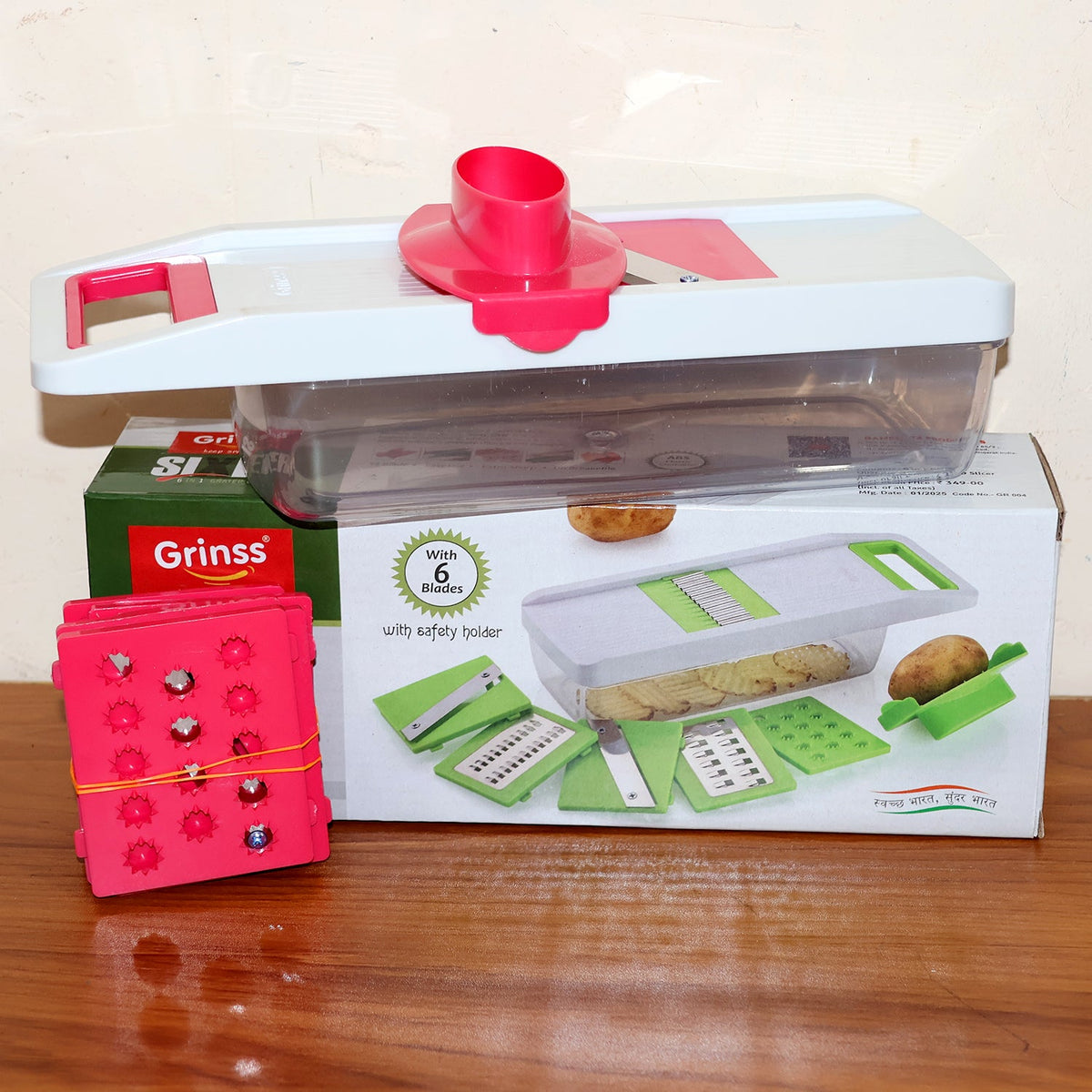 6-in-1 Vegetable Slicer, Grater & Chopper - (Set)