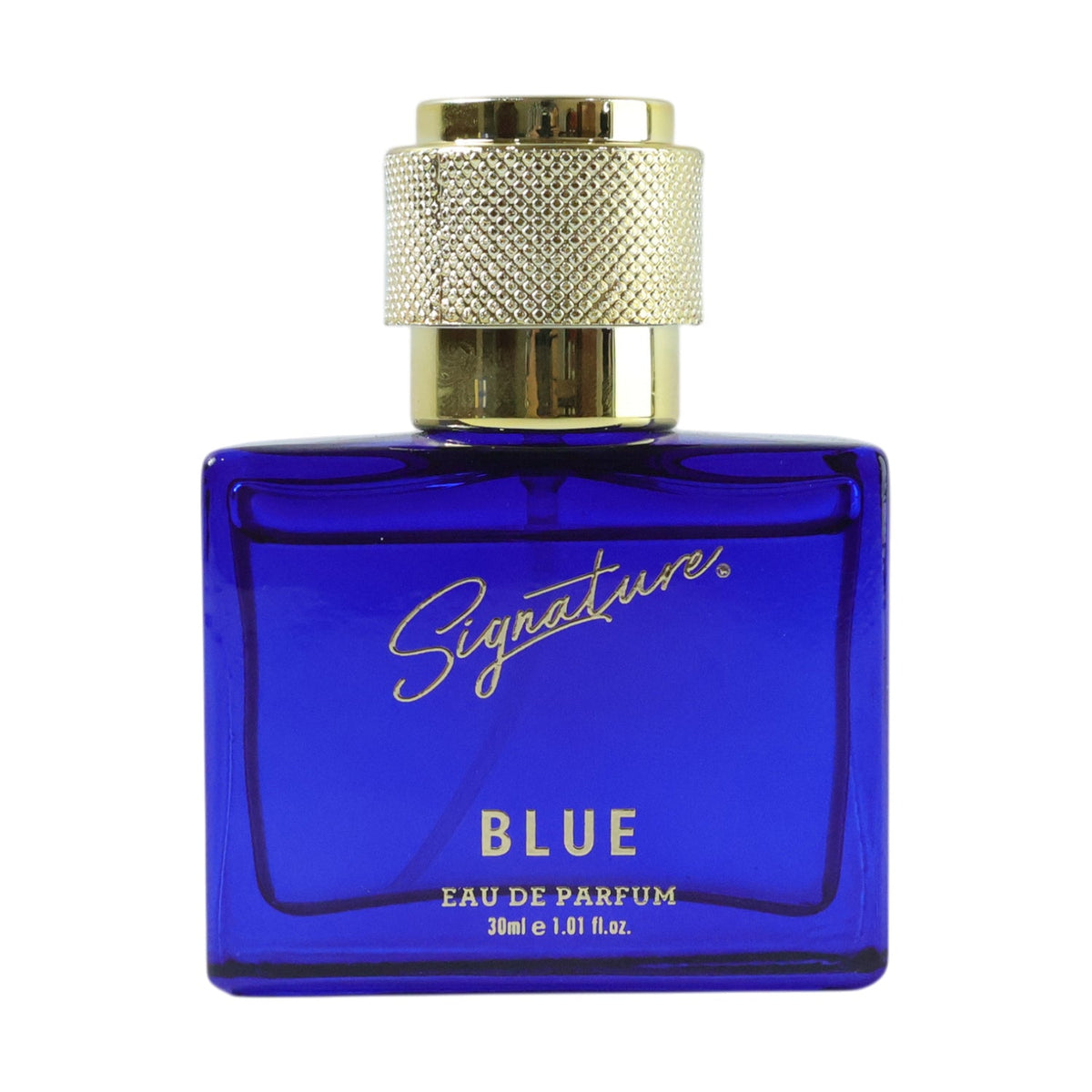 luxury blue fragrance perfume bottle view