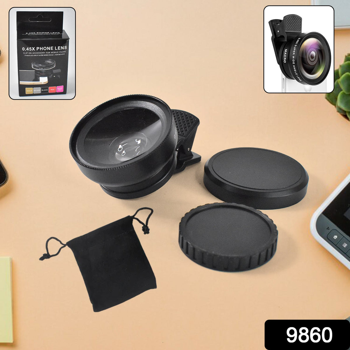 0.45X Camera Lens External Phone Lens Phone Camera Lens (With Color Box / 1 Pc)