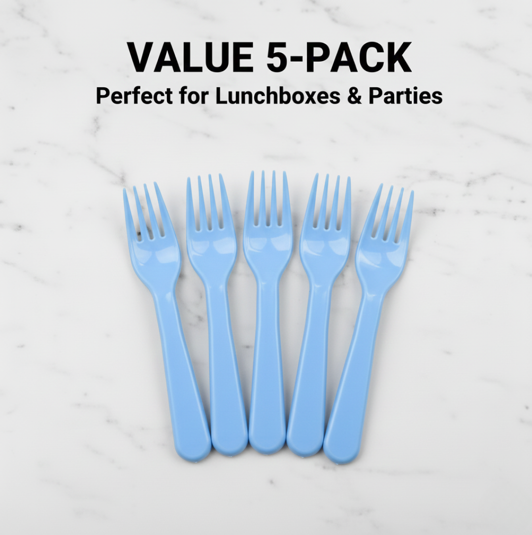 Reusable Heavy Weight Plastic Forks Serving Fork Set for Kitchen Travel Home 5 Pc