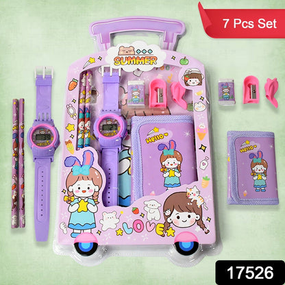 Stationery Set for Kids – 7-in-1 School Kit (Pack of 7 Pcs)