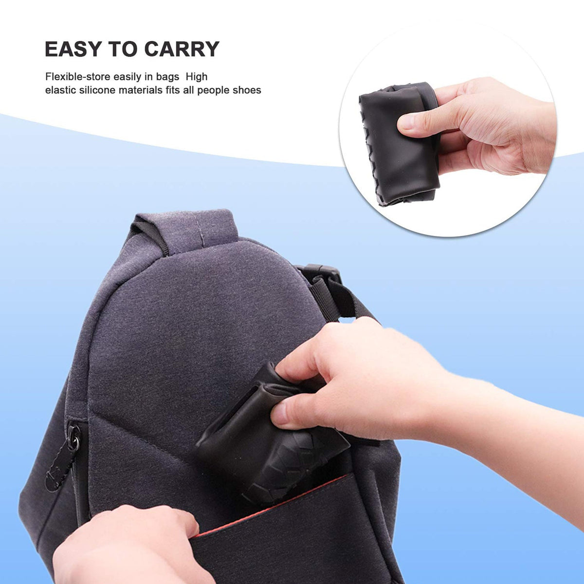 Non-Slip Silicone Rain Anti skid Waterproof Fordable Boot Shoe Cover ( Large )