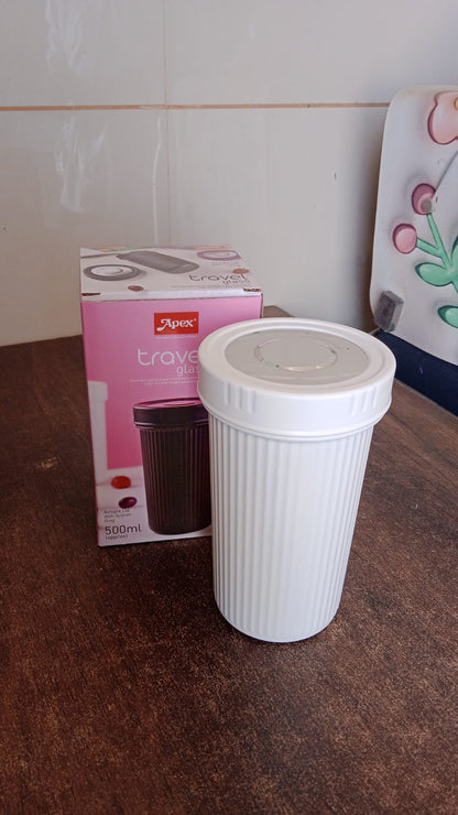 Apex Double Wall Inner Steel Travel Glass (500ml) Approx (1 Pc / Mix Color)