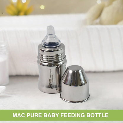 Apex Premium Stainless Steel Baby Feeding Bottle (125 ML / 1 Pc)