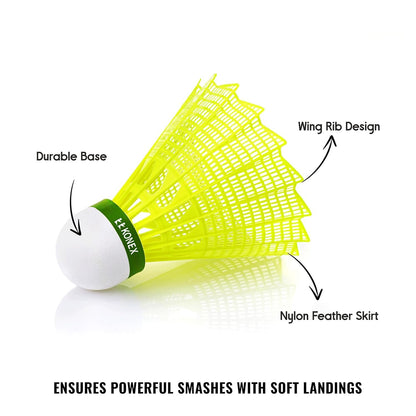 Konex Durable Plastic Shuttlecock (6 Pcs Set)