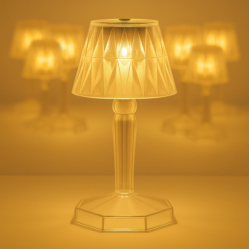 2in1 Transparent Mini Crystal Table Lamp with Reflection Light
