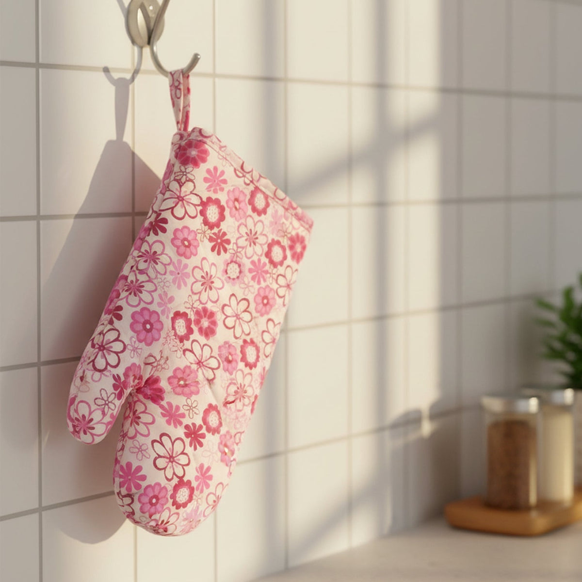 Designer Multicoloured Oven Mitt and Pot Holder (24 Cm)