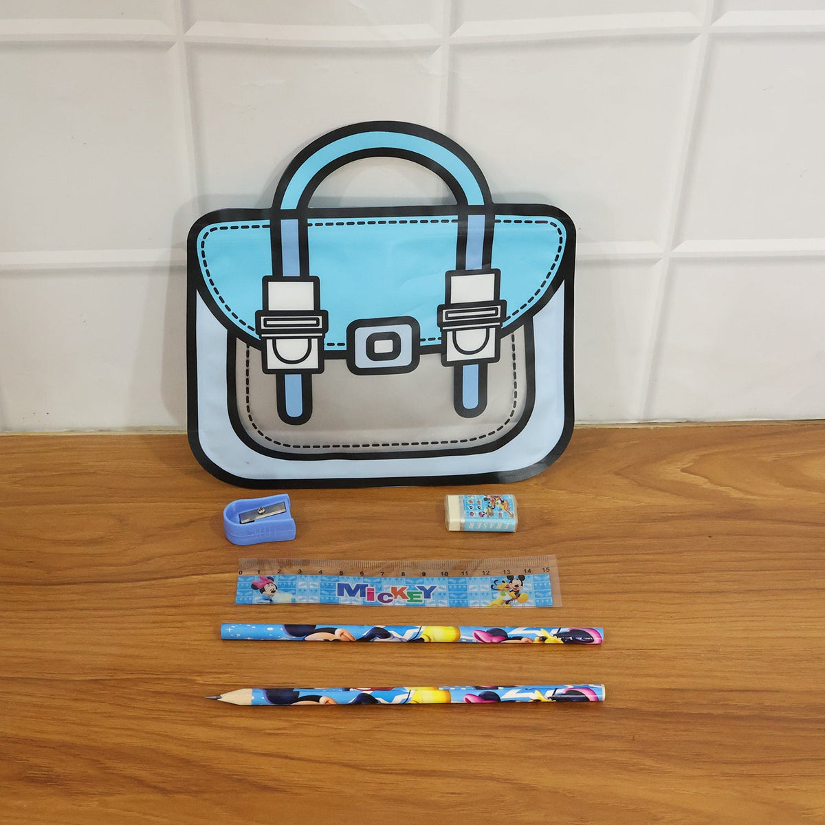 Kids 5 in 1 Stationery Kit with Cartoon Style Carry Bag