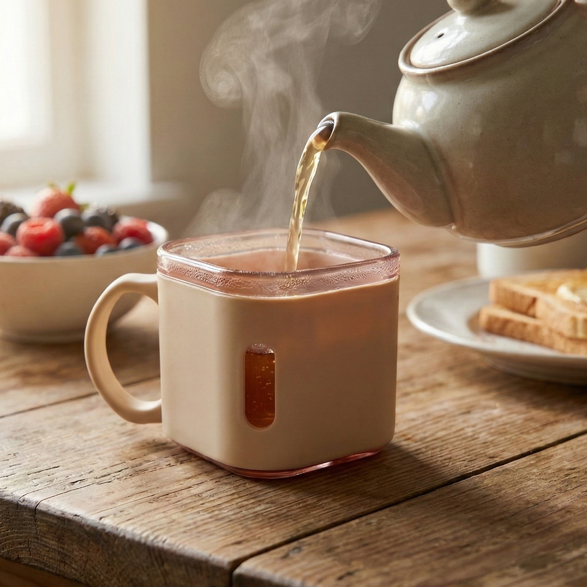 Premium Square Shape Tea Cup Set – 6-Piece (150 ML)