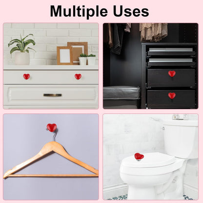 Heart-shaped Knob Pulls Toilet Press Button (4 Pc)
