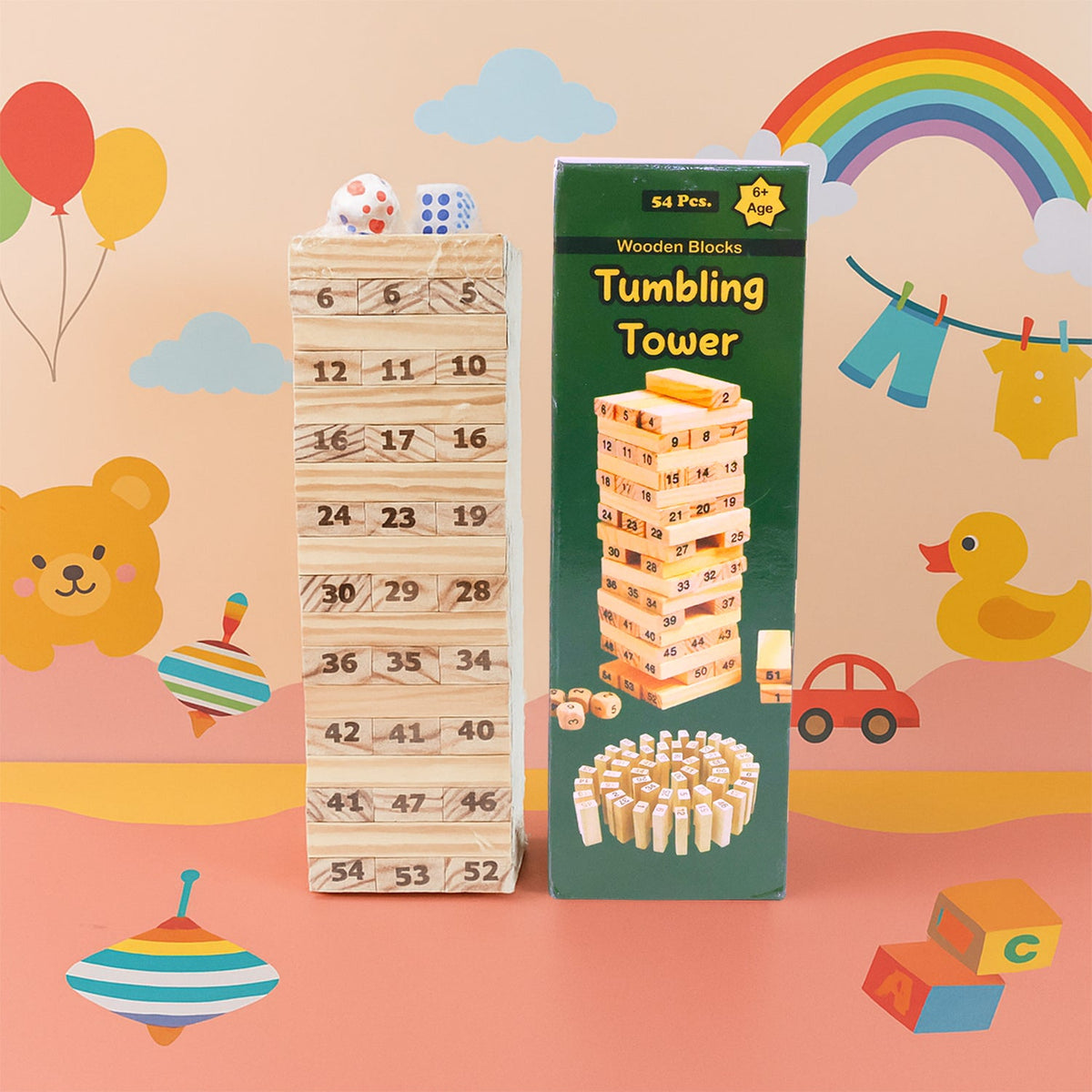 Tumbling Tower Wooden Blocks Game - (Set)