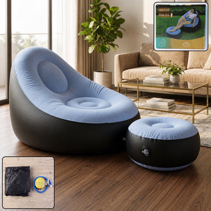 Flocked Inflatable Air Chair Set